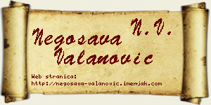 Negosava Valanović vizit kartica